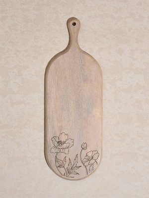 Westside Home Beige Floral Etched Oval Chopper