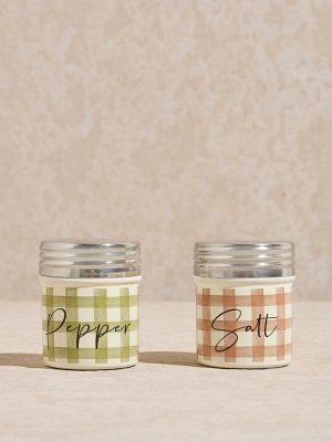 Westside Home Multicolour Gingham Salt and Pepper Shaker (Set of 2)
