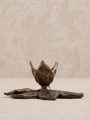 Westside Home Antique Gold Floral Candle Holder