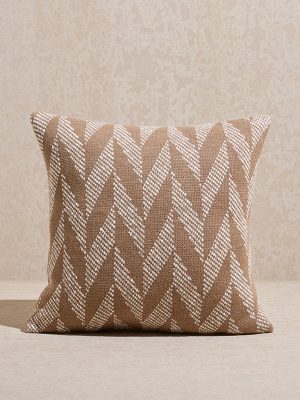 Westside Home Brown Chevron Printed Cushion Cover