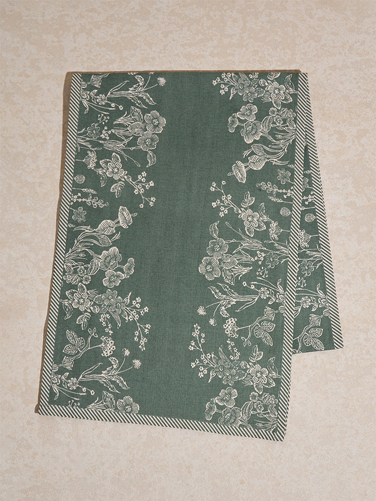 Westside Home Olive Floral Printed Table Runner - Image 2
