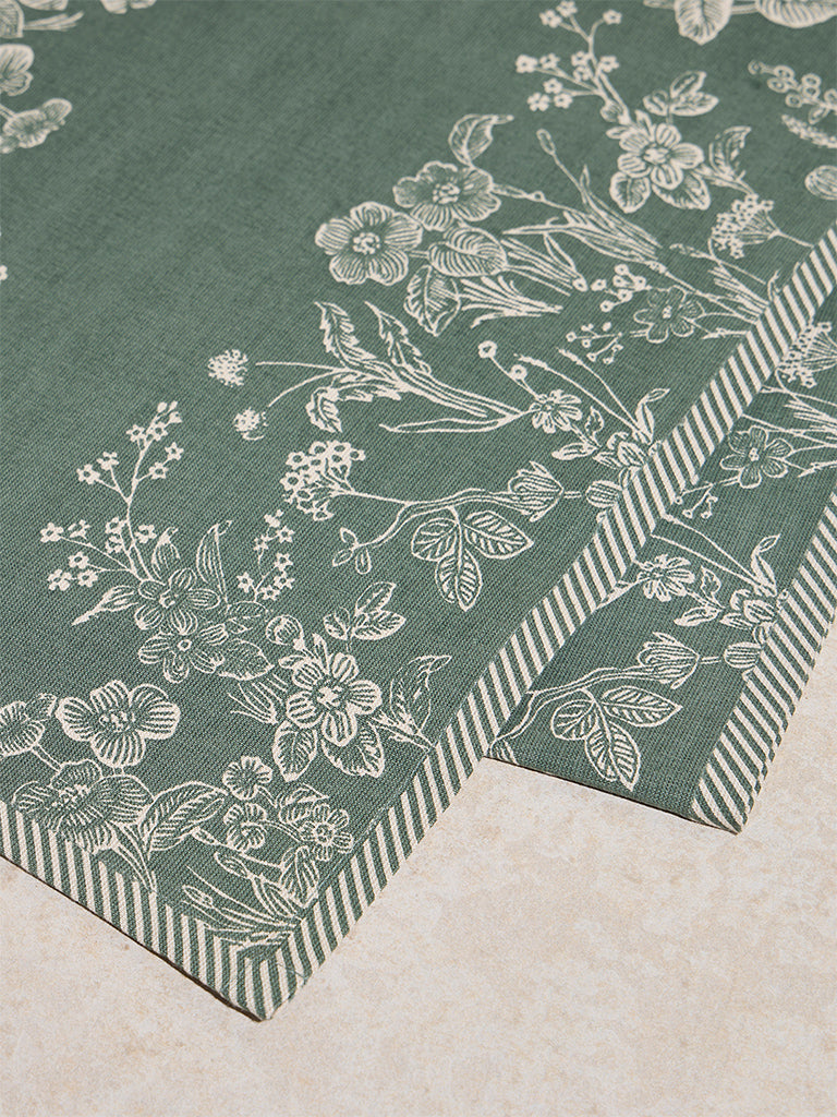 Westside Home Olive Floral Printed Table Runner - Image 3