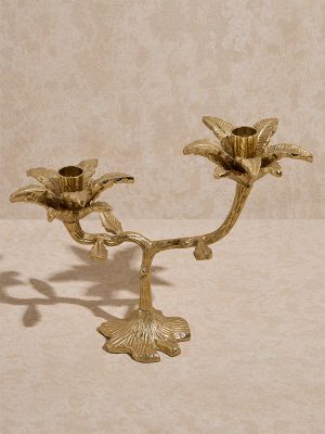 Westside Home Gold Floral Design Tealight Candle Holder