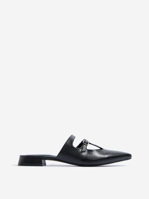 LUNA BLU Black Cut-Out Detailed Mules