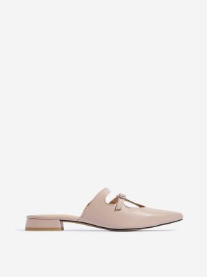 LUNA BLU Nude Cut-Out Detailed Mules
