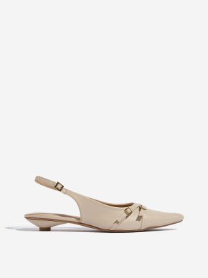 LUNA BLU Ivory Slingback Mules