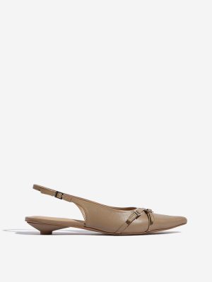 LUNA BLU Taupe Slingback Mules