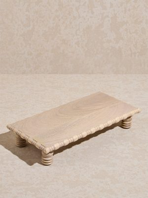 Westside Home Beige Wooden Beads Riser