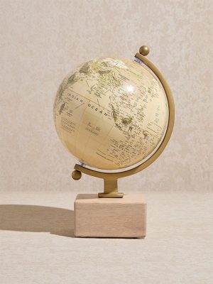Westside Home Beige Wooden Globe