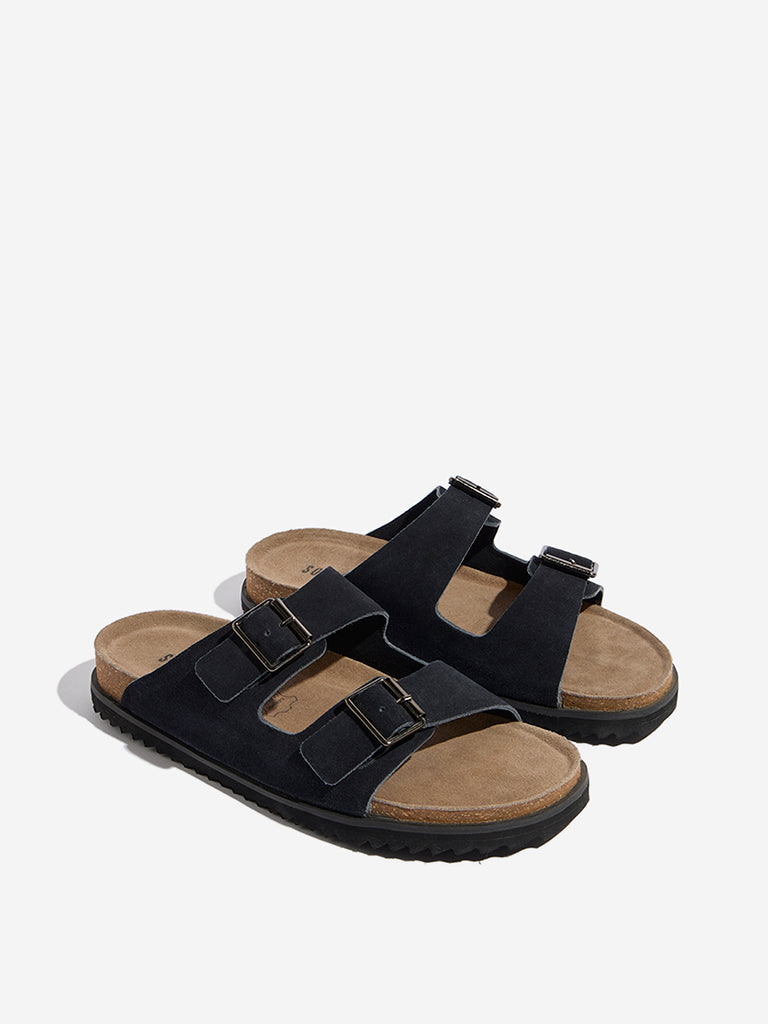 SOLEPLAY Navy Dual-Strap Leather Sandals - Image 2