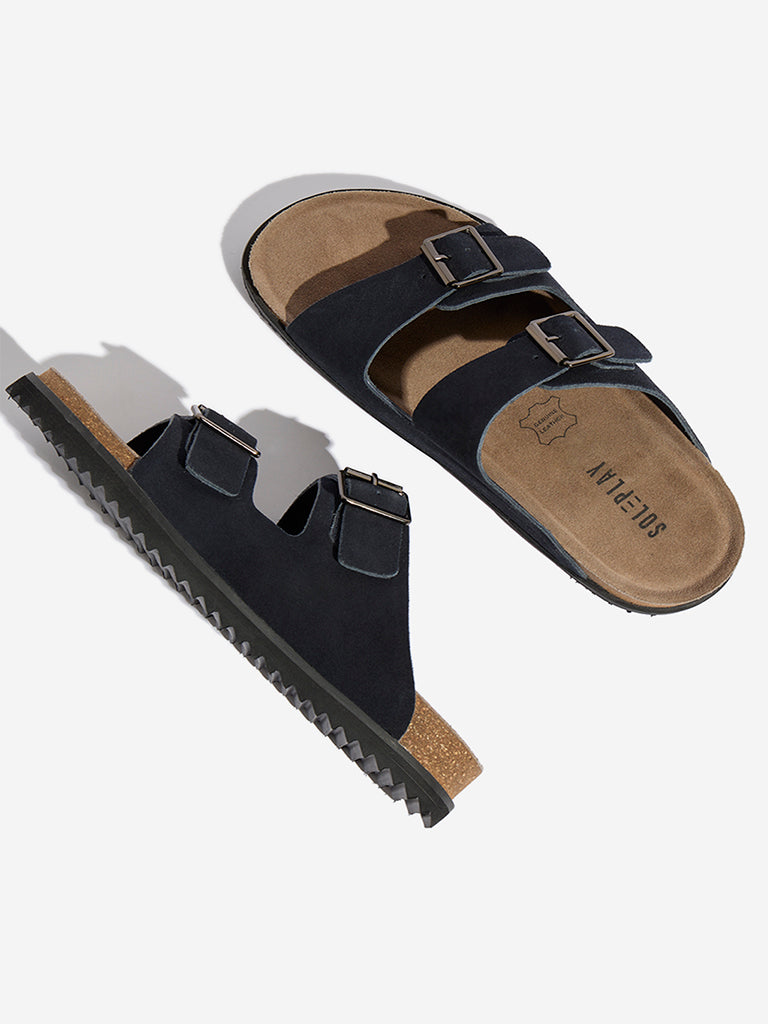 SOLEPLAY Navy Dual-Strap Leather Sandals - Image 3