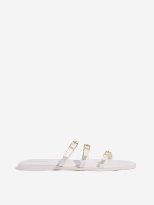 LUNA BLU White Multi-Strap Slides