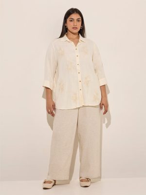 Gia Light Beige Mid-Rise Pants