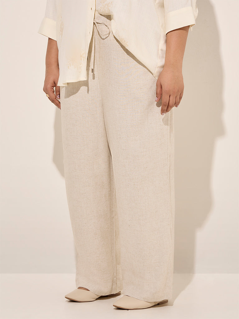 Gia Light Beige Mid-Rise Pants - Image 3