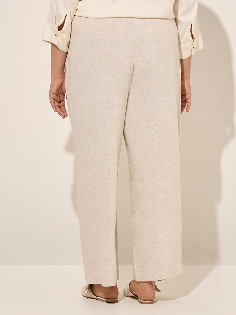 Gia Light Beige Mid-Rise Pants - Image 4