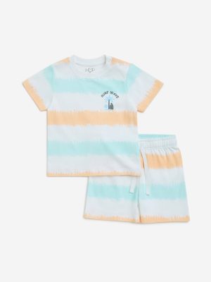 HOP Baby Multicolour Tie-Dye Cotton T-Shirt & Shorts Set