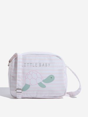 HOP Baby Pink Stripe Printed Cotton Lunch Bag