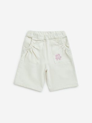 HOP Kids Off-White High-Rise Denim Shorts