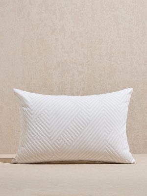 Westside Home White Chevron Pattern Cushion Cover