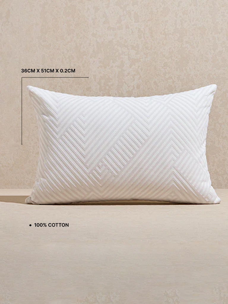 Westside Home White Chevron Pattern Cushion Cover - Image 4