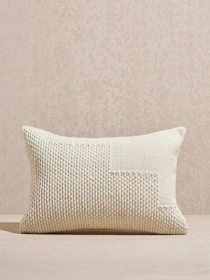 Westside Home Off-White Woven-Textured Cushion Cover