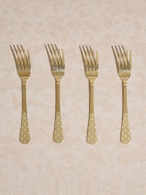 Westside Home Gold Etched Fork (Set of 4)