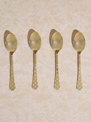 Westside Home Gold Etched Table Spoon (Set of 4)