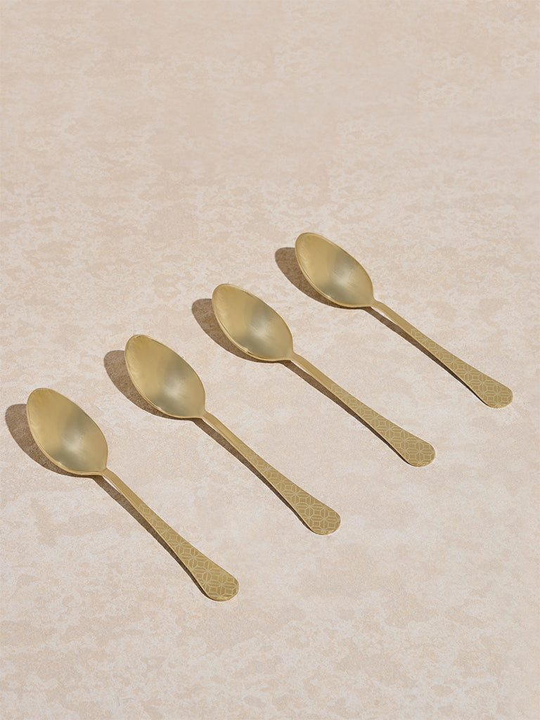 Westside Home Gold Etched Table Spoon (Set of 4) - Image 2