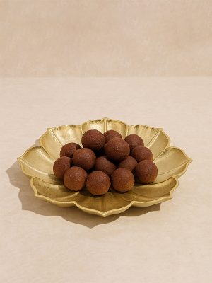 Westside Home Gold Lotus-Shaped Decorative Platter