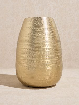 Westside Home Gold Textured Oval Vase