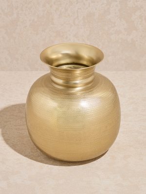 Westside Home Gold Textured Round Vase - Small