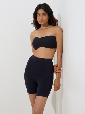 Wunderlove Black Padded Strapless Cotton-Blend Bra