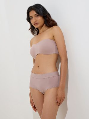 Wunderlove Light Mauve Padded Strapless Cotton-Blend Bra