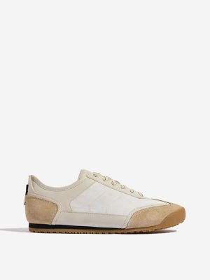 LUNA BLU Beige Colour-Blocked Lace-Up Sneakers