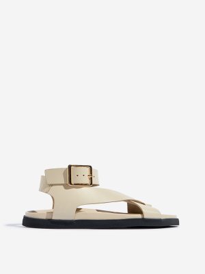 LUNA BLU Ivory Toe-Ring Gladiator Sandals