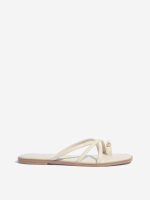LUNA BLU Ivory Cord Toe-Ring Sandals