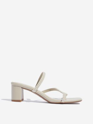 LUNA BLU Ivory Pearlescent Heel Sandals