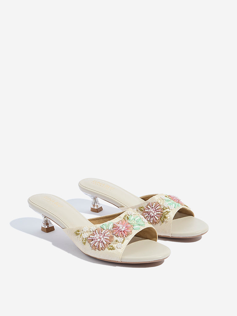 LUNA BLU Multicolour Floral Embellished Heel Sandals - Image 2