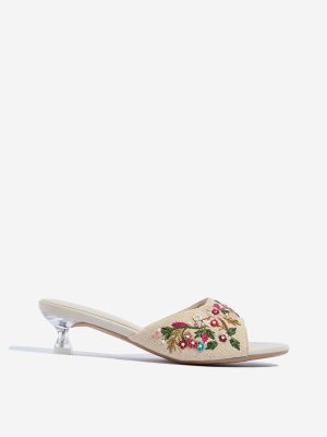 LUNA BLU Multicolour Floral Embroidered Heel Sandals