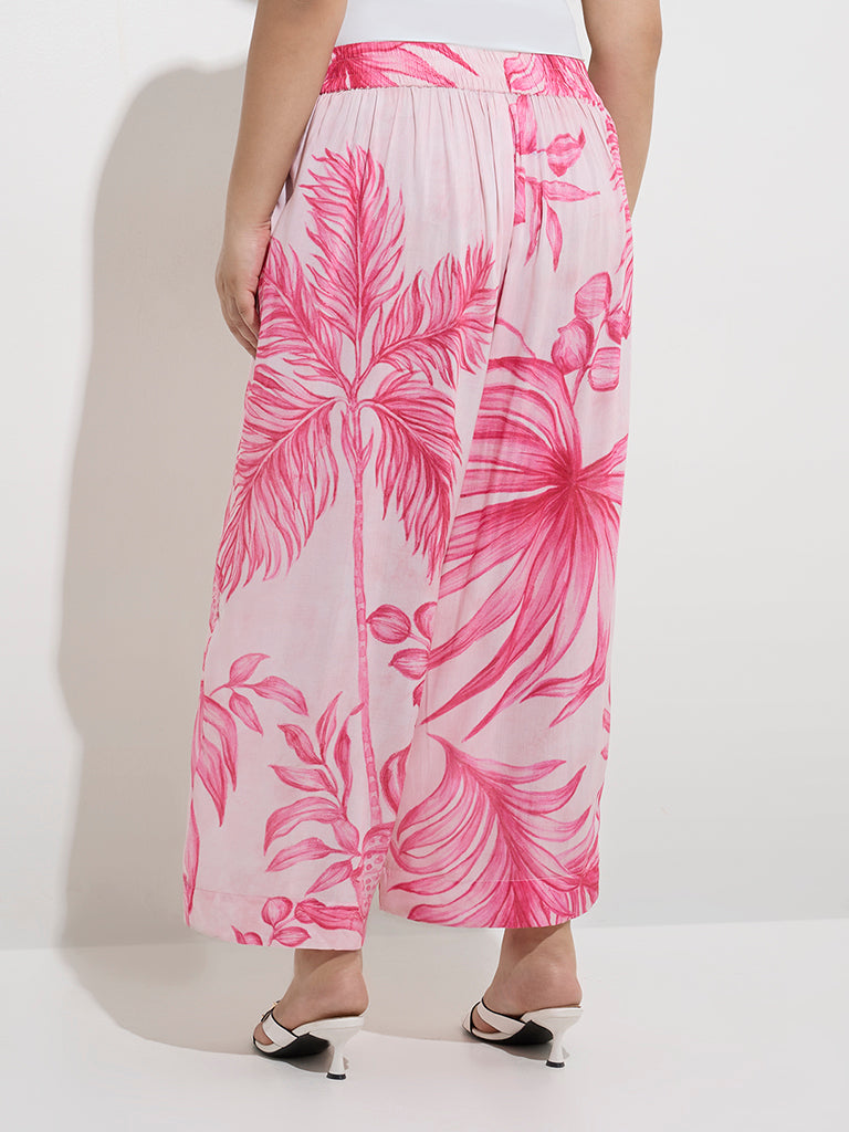 Diza Pink Foliage-Inspired Ethnic Pants - Image 2