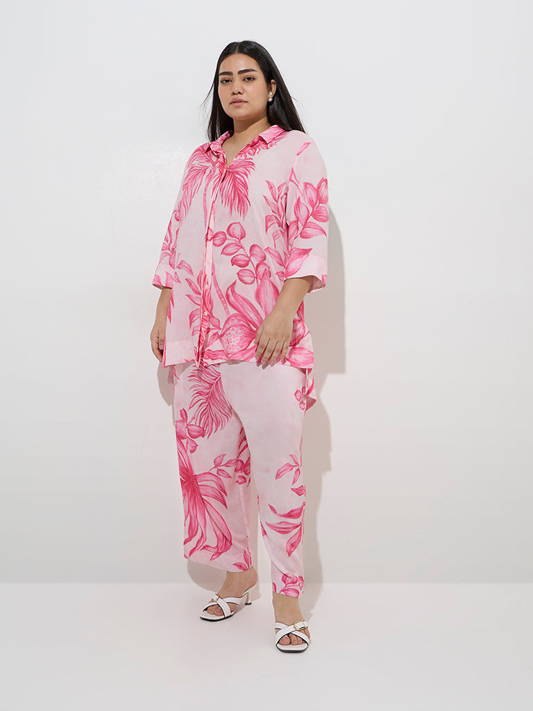 Diza Pink Foliage-Inspired Ethnic Pants - Image 3