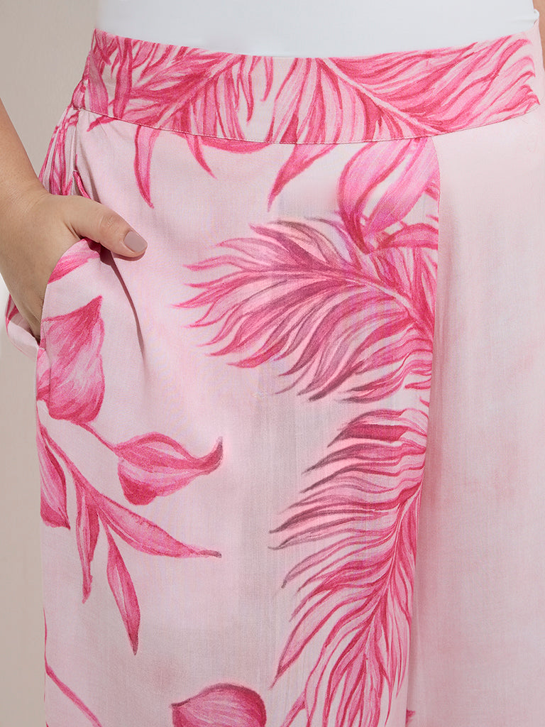 Diza Pink Foliage-Inspired Ethnic Pants - Image 4