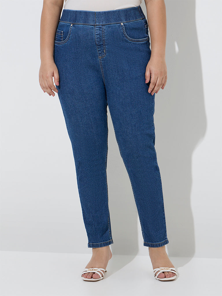 Gia Blue High-Rise Cotton-Blend Jeggings - Image 3