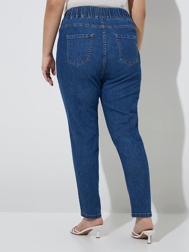 Gia Blue High-Rise Cotton-Blend Jeggings - Image 4