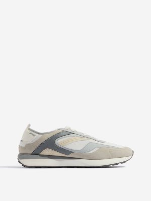 SOLEPLAY Grey Mesh-Detailed Lace-Up Sneakers