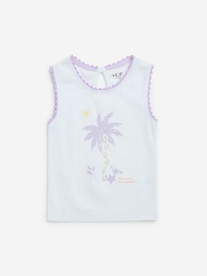 HOP Kids White Tropical Design Cotton Top