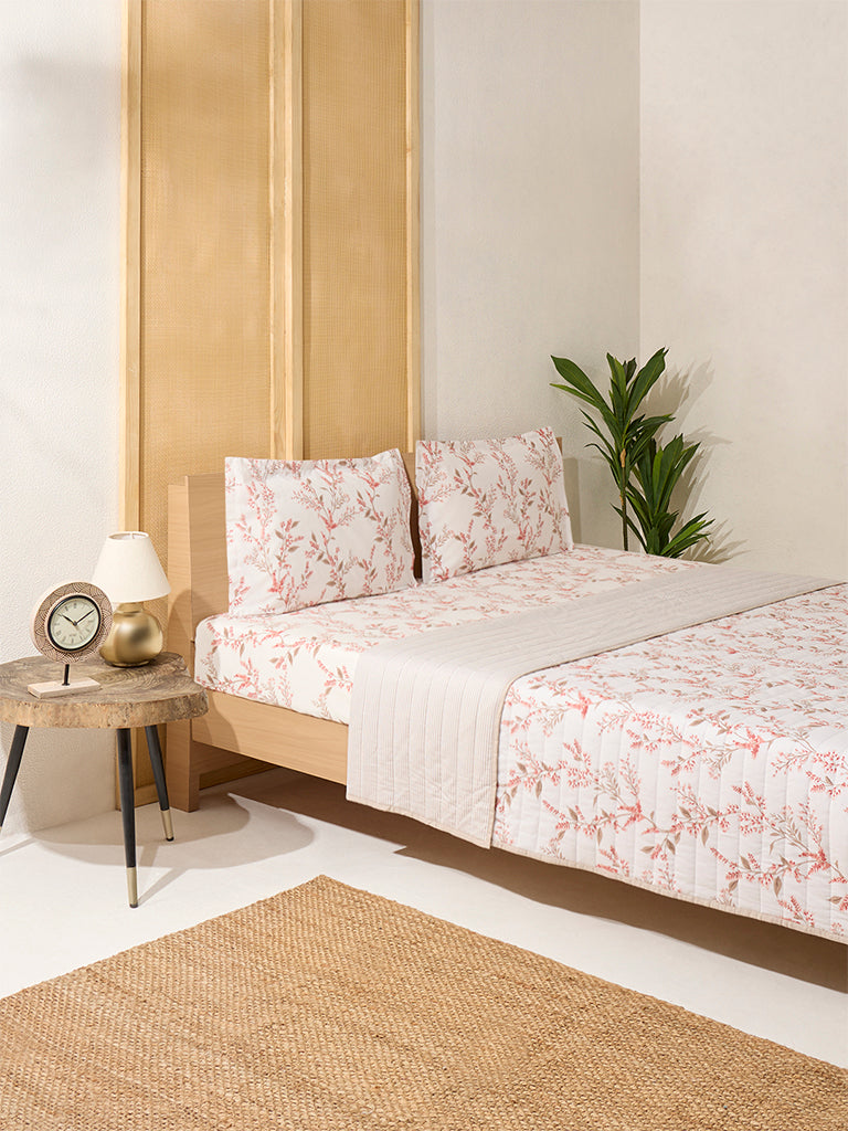 Westside Home Rust Foliage Design Queen Bed Reversible Quilt