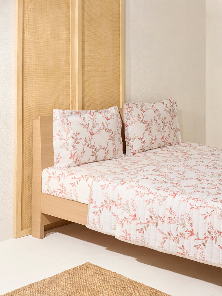 Westside Home Rust Foliage Design Queen Bed Reversible Quilt - Image 2