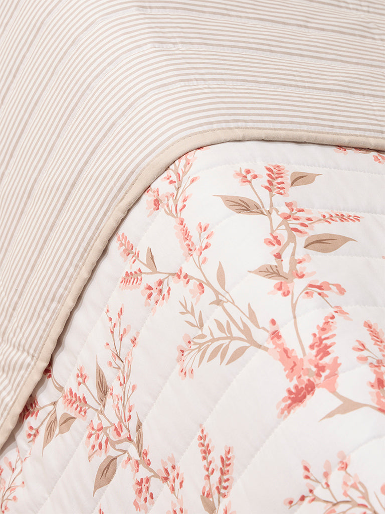 Westside Home Rust Foliage Design Queen Bed Reversible Quilt - Image 3