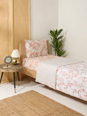 Westside Home Rust Foliage Design Single Bed Reversible Quilt